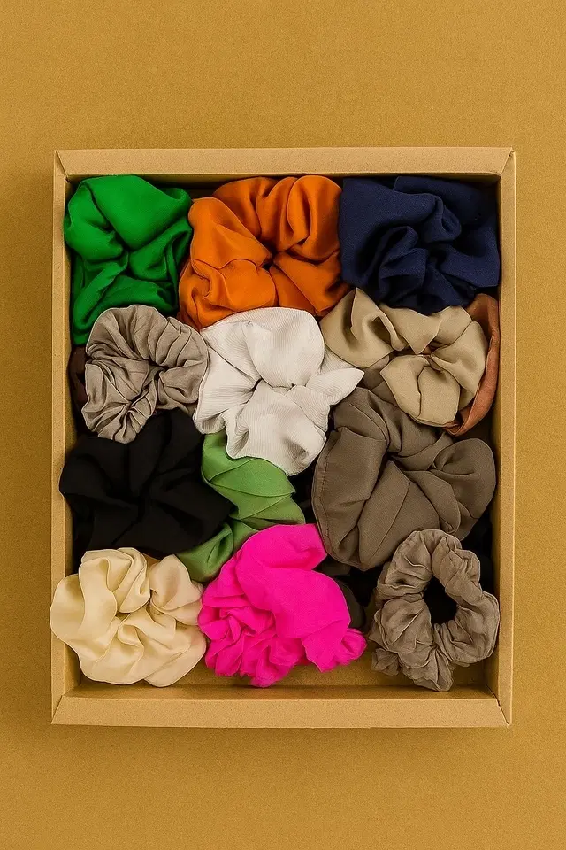 Women's Satin Scrunchie, Pack of 12