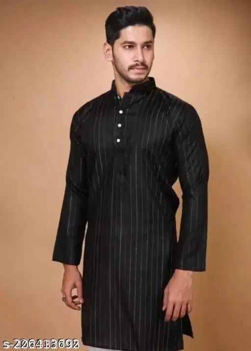 Kurta for Men (Black, M)