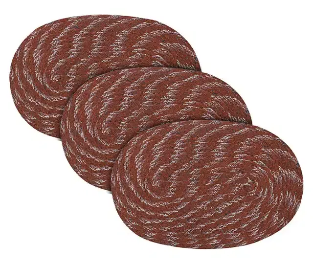 Cotton Door Mat, Pack of 3, Brown, 51x33 cm