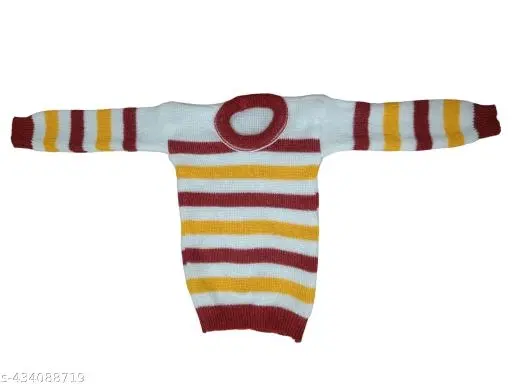 Acrylic Striped Sweater for Girls & Boys (Multicolor, 2-3 Years)