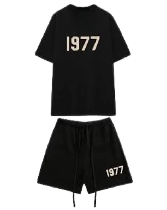 T Shirt and Shorts Set for Men, Pack of 2 (Black, S)