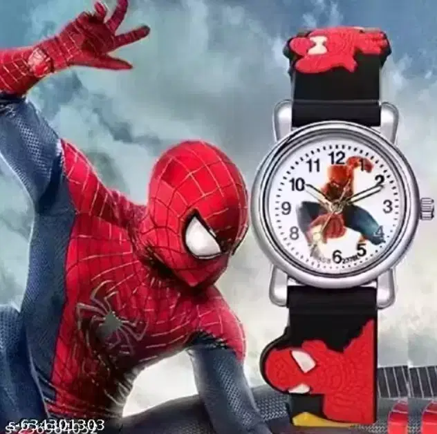 Spiderman Silicone Analog Watch for Kids, Red