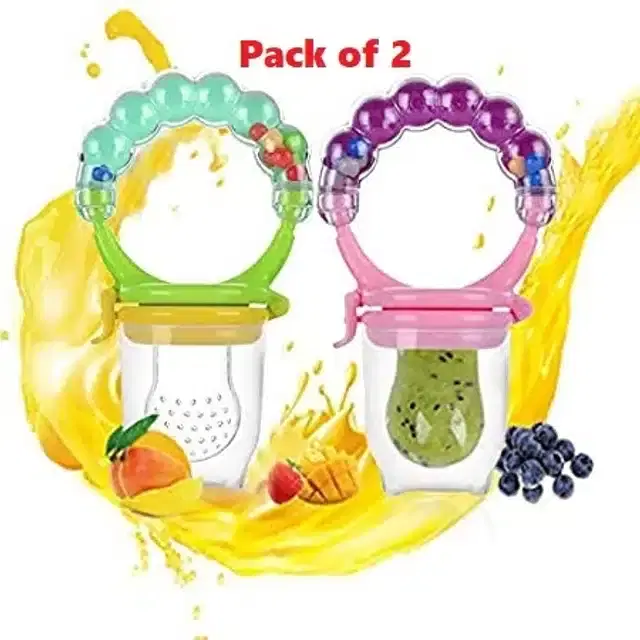 Silicone Fruit Feeders for Kids, Multicolor, Pack of 2