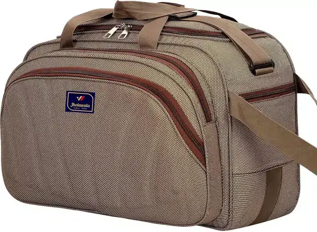 Nylon Traveling Luggage Bag with Wheels, Brown,65 L