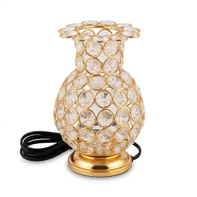 Crystal Bead Vase Table Lamp For Bedroom, Living Room & Home Decor