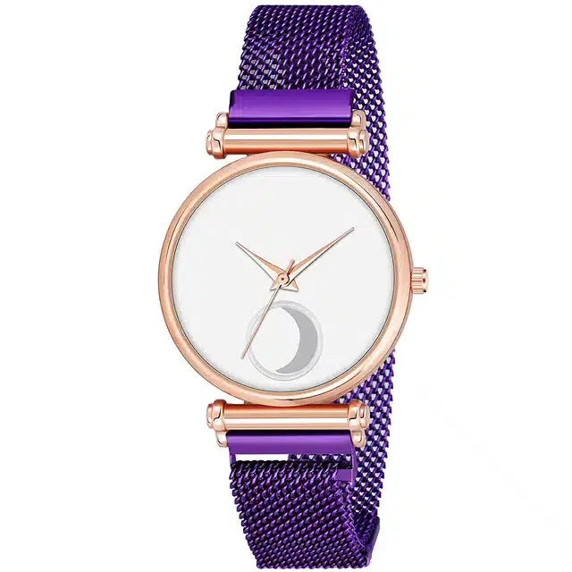 Analog Watch for Girls (Purple & Rose Gold)