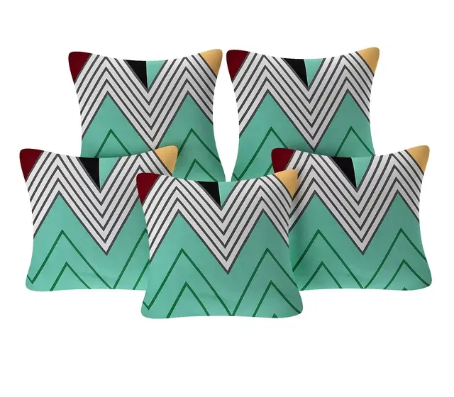 Cotton Cushion Covers, Multicolor, 16x16 inches, Pack of 5