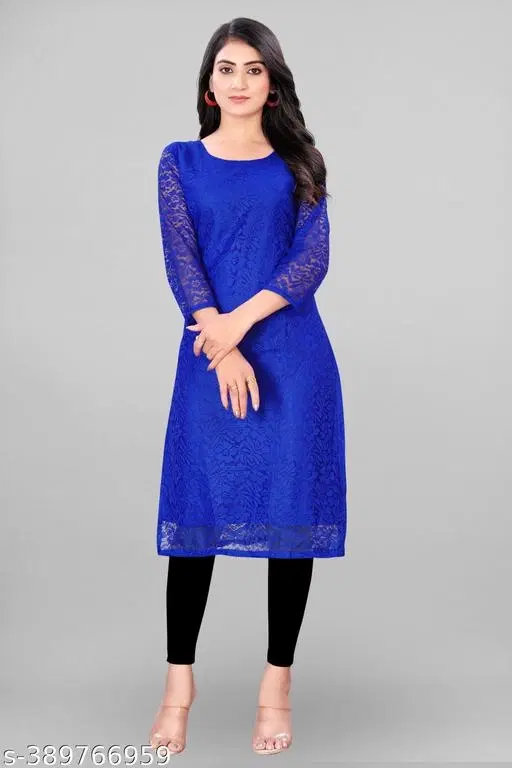 Net Kurti for Women,  Blue  (S)