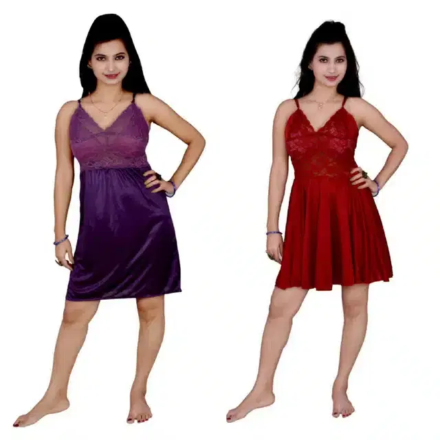Babydoll for Women, Pack of 2 (Multicolor, Free Size)