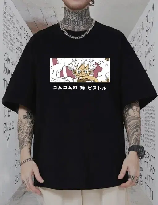 Cotton Blend Printed T-Shirt for Men, Black (S)