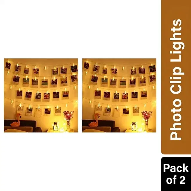 Photo Clip Lights 14Led 14 Photo Clips Decorative (Pack of 2)