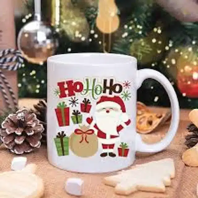 Ceremic Printed Coffee Mug, White, 350 ml