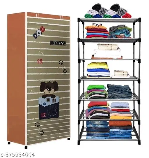 Metal 6 Layer Collapsible Multipurpose Rack, Brown
