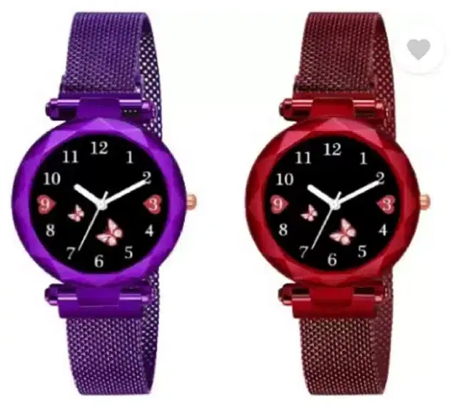 Analog Watch for Women, Pack of 2 (Multicolor)