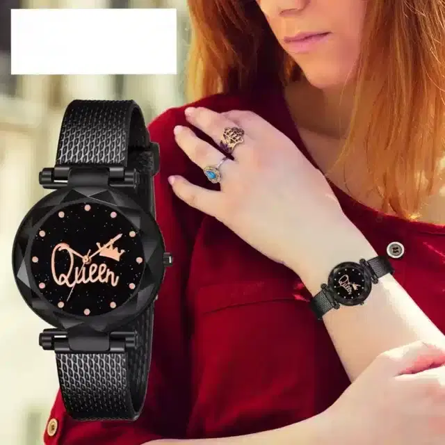Analog Watch for Girls (Black)