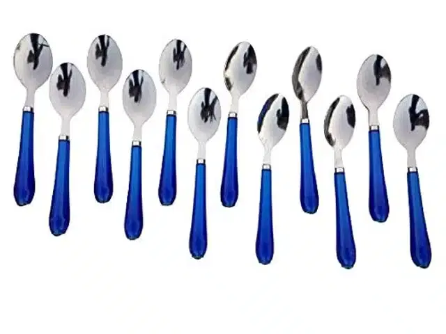 Stainless Steel Dinner Table Spoon Set, Pack of 12, Multicolor