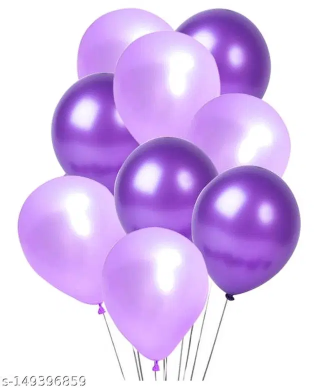 Decorative Metallic Balloons, Purple, Pack of 100