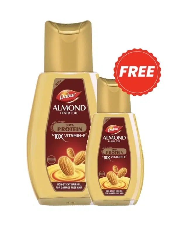 Dabur Almond Oil (Badam Tel) 485 ml + Free Dabur Almond Hair Oil 95 ml