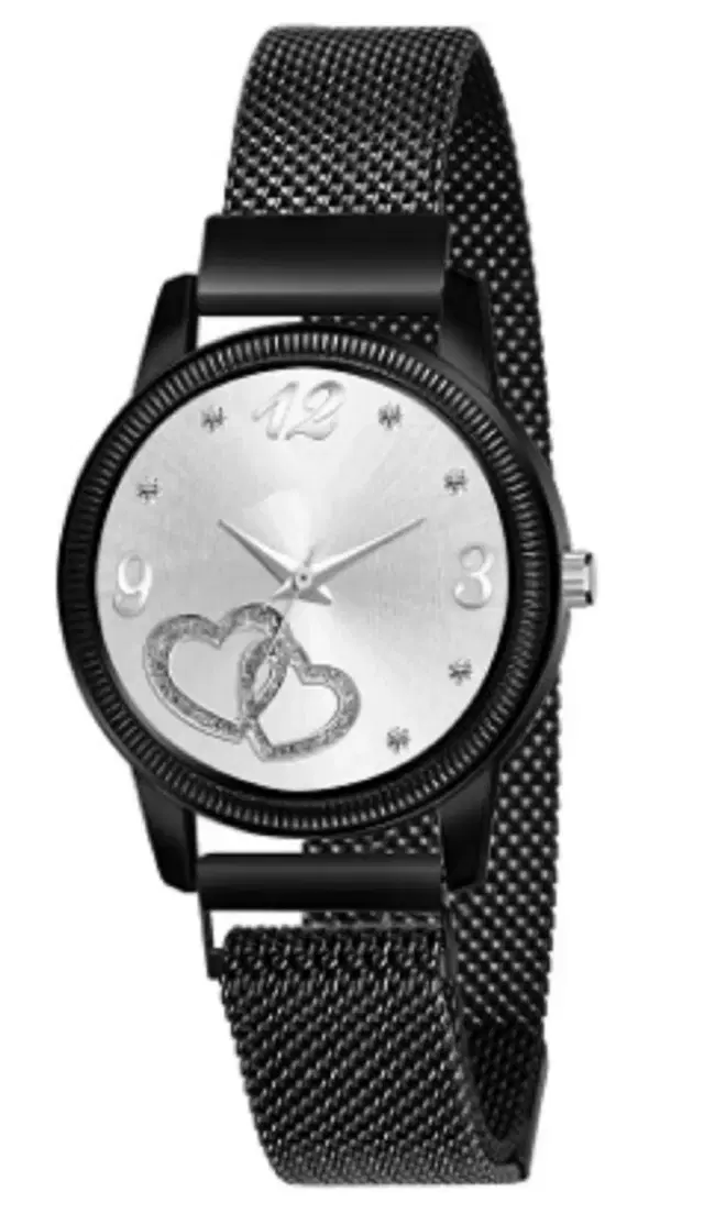 Analog Watch for Women & Girls (Black)