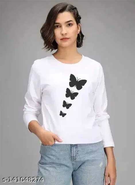 Women's Full Sleeves Sweatshirt (White, S) (PC-97)