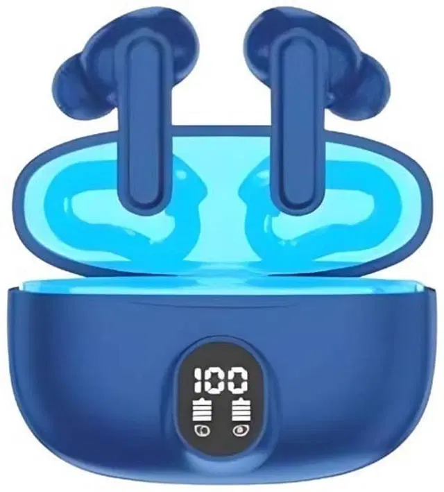 PODS TWS Earbuds with Battery Display, BLack+Blue, Pack of 1