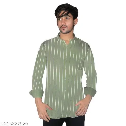 Cotton Blend Checked Shirt for Men, Pista (L) Pack of 1