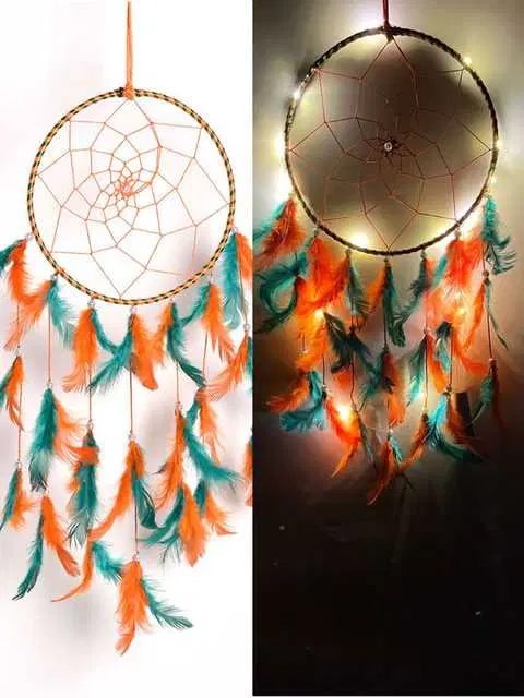 Feather Hanging Dream Catcher, Pack of 2, Multicolor, 49 cm, DU-086