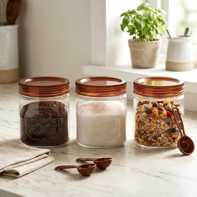 Cello Retro Jar, 300 ml X 3 | Pack Of 3 | Airtight & Leak-Resistant | Stackable Space-Saving Design