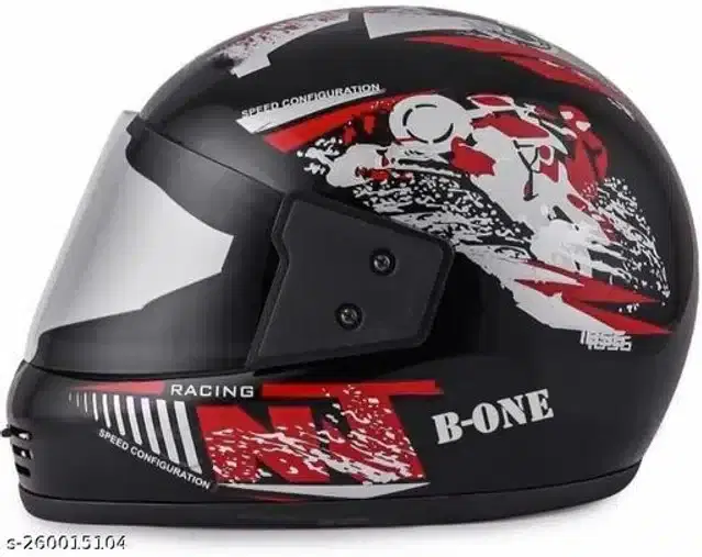Full Face Helmet For Men, Black & Red