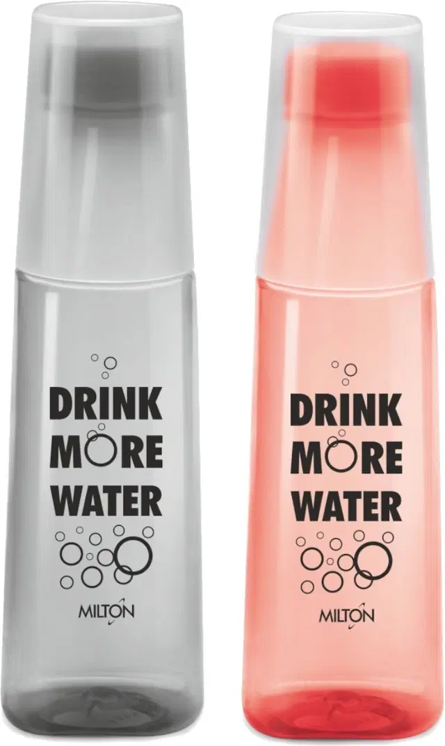 Milton Plastic Water Bottles, Pack of 2, Multicolor, 1000 ml