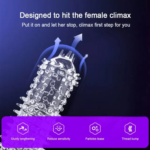 A R Silicone Crystal Dotted Condom for Men, Transparent