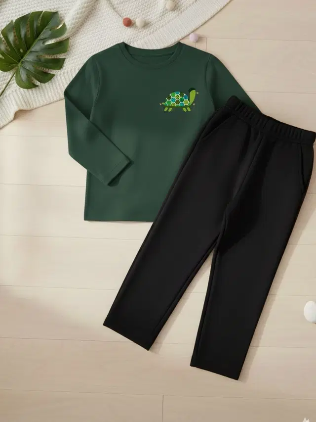 Cotton Solid Clothing Set For Boys, Multicolour (7-8 Years)