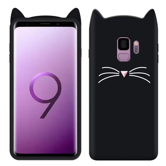 Rubber Mobile Back Cover for Samsung Galaxy S9 (Black)