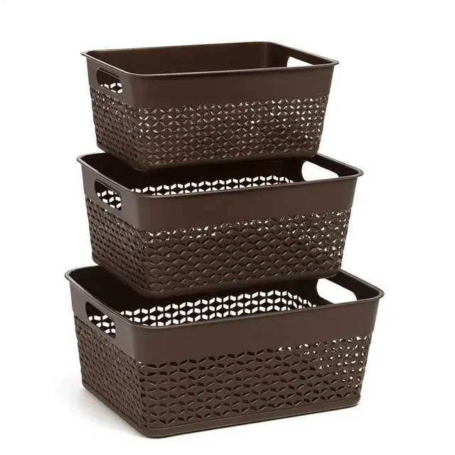 Dot Plastic Basket (3Pcs Set)