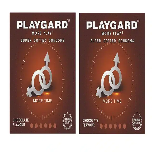 Playgard More Play Super Dotted Condoms, Set of 2