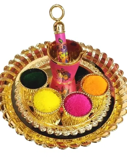 Radha Krishna Printed Bucket Pickari – For Laddu Gopal Ji Holi Celebration