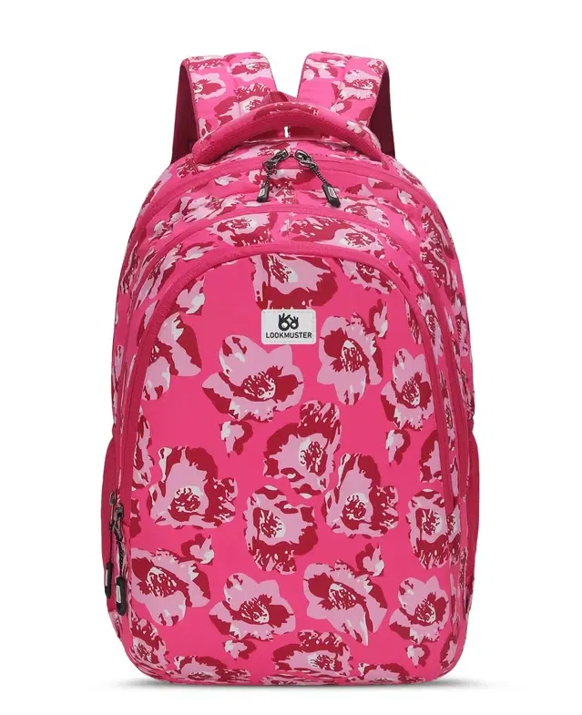 Polyester Printed Backpack for Women & Girls (Pink, 32 L)
