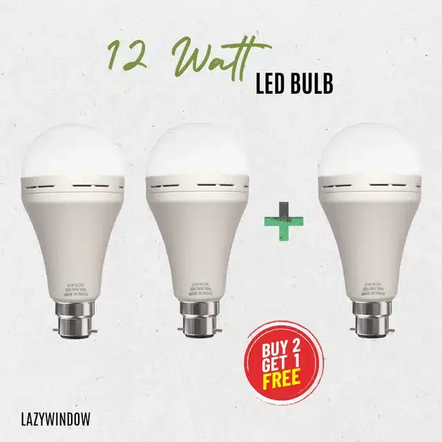 JustOn Premium Quality LED Bulbs, White, 12 W, Pack of 3
