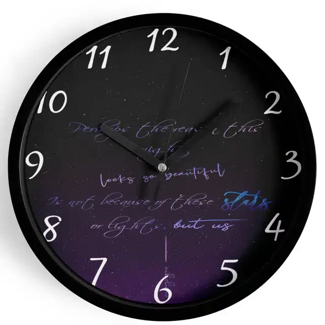 HD Printed Plastic Wall Clock, Multicolor, 10x10 Inches