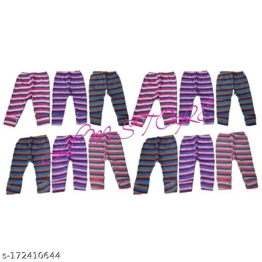 Woolen Thermal Bottomwear for Kids, Pack of 12 (Multicolor, 0-3 Months)