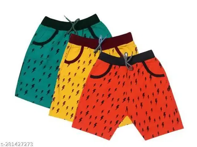 Shorts for Boys, Pack of 3 (Multicolor, 4-5 Years)