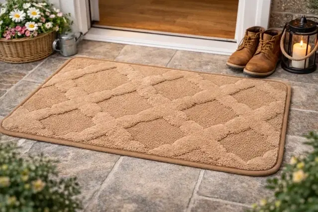 Geometric Tufted Emboss 3D anti-slip Door Mat 38*58