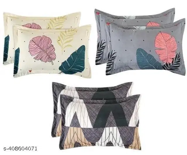 Cotton Pillow Covers, Multicolor, 18x28 inches, Pack of 6