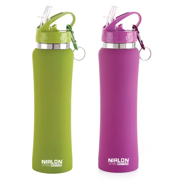Nirlon Stainless Steel Sipper Water Bottle, Multicolor, 750 ml, Pack of 2