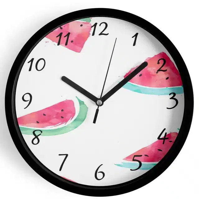 Plastic Printed Wall Clock, Multicolor, 7 Inches