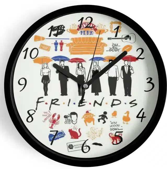Analog Wall Clock for Home, Multicolor, 7 Inches