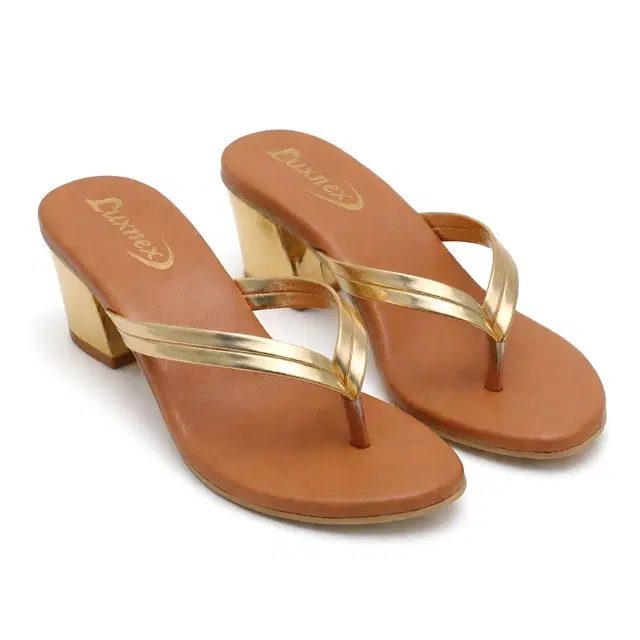 Solid Block Sandals for Women (Brown, 3)