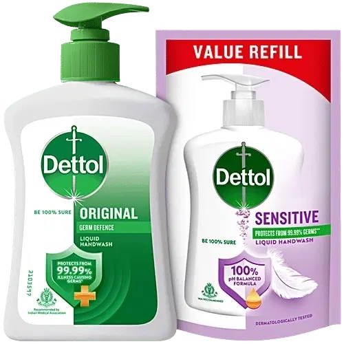 Dettol Original Liquid Handwash 200 ml (Free Dettol Handwash Refill 175 ml)