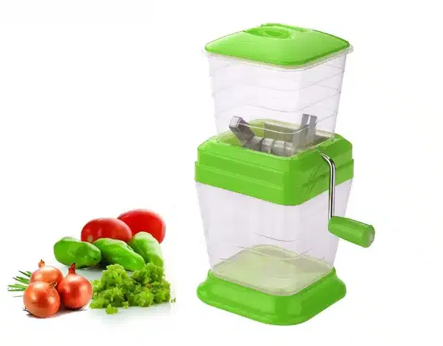 Easier and Quicker Manual Handy Vegetable Cutter Machine for Kitchen, Green