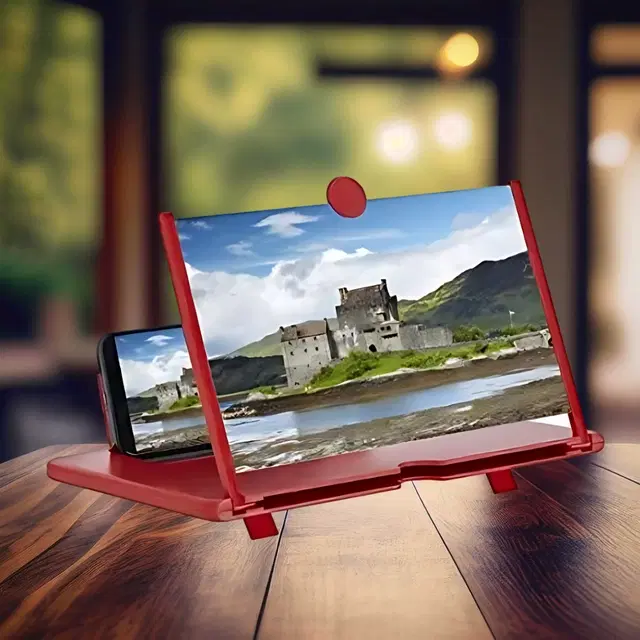 Plastic Mobile Screen Magnifier, Red